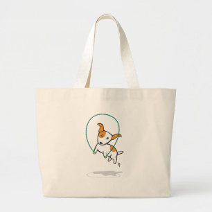 フィットネス犬-体育館のバッグ ラージトートバッグ