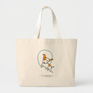 フィットネス犬-体育館のバッグ ラージトートバッグ