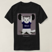 フィットネス猫ジムキャットポンピングアイロン Tシャツ (デザイン正面)