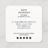 フィットネス瞑想ヨガカスタム4枚の写真QRコード スクエア名刺 (裏面)