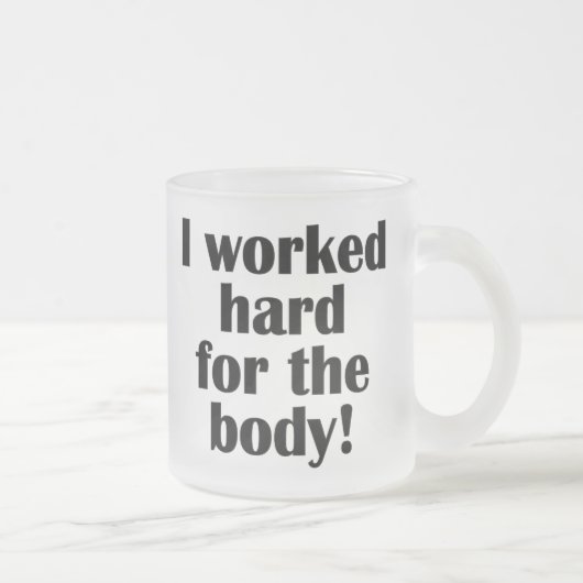 フィットネス私は体のための懸命を働いた フロストグラスマグカップ (右)