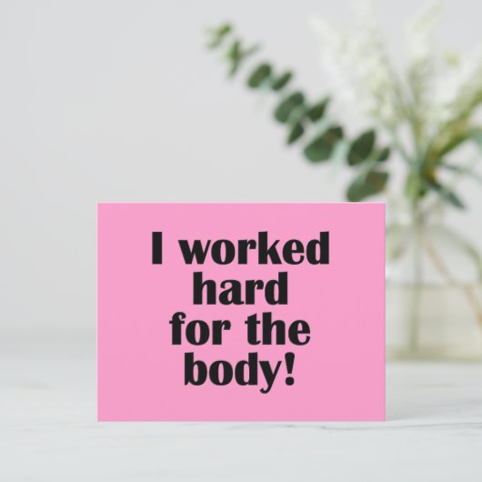 フィットネス私は体のための懸命を働いた ポストカード (スタンド正面)