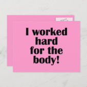 フィットネス私は体のための懸命を働いた ポストカード (正面/裏面)