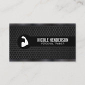 フィットネス管理者 | ガンメタルトリム | 炭素繊維 名刺 (正面)