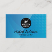 フィットネス自転車 |青い幾何学的 名刺 (正面)