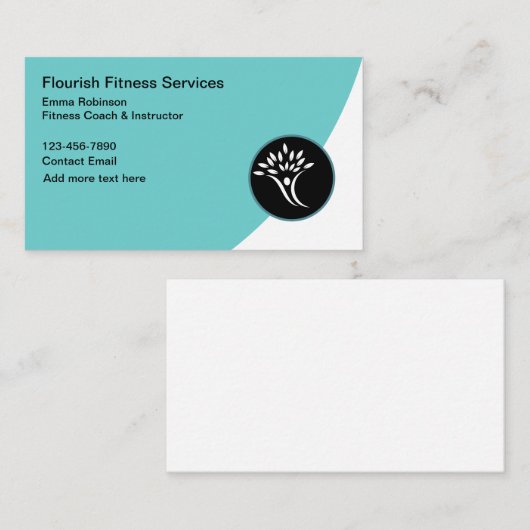 フィットネス衛生テーマ名刺 名刺 (正面/裏面)