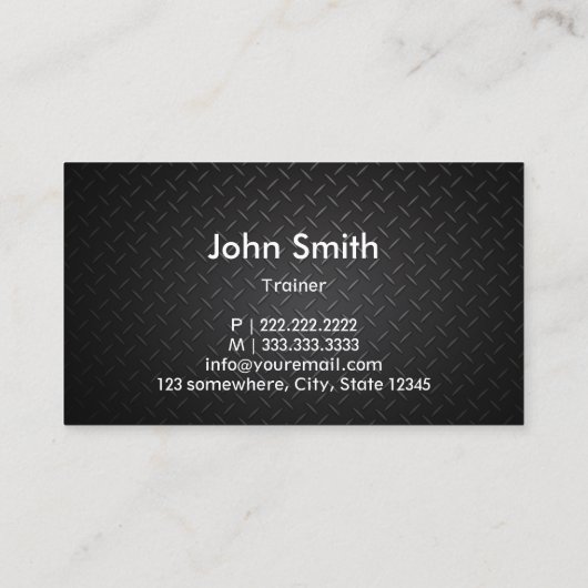 フィットネス訓練プロフェッショナル鋼&金属 名刺 (裏面)