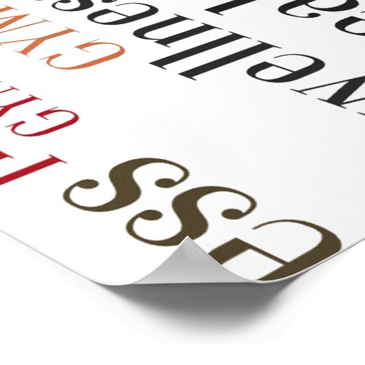 フィットネス語 ポスター (角)