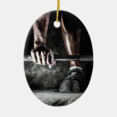 フィットネス重量挙げジムトレーニング セラミックオーナメント (正面)