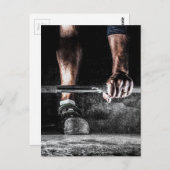 フィットネス重量挙げジムトレーニング ポストカード (正面/裏面)