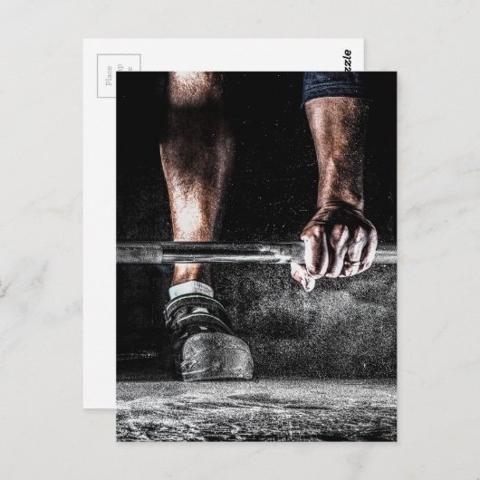 フィットネス重量挙げジムトレーニング ポストカード (正面/裏面)