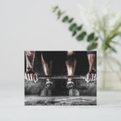 フィットネス重量挙げジムトレーニング ポストカード (スタンド正面)