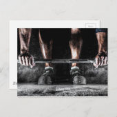 フィットネス重量挙げジムトレーニング ポストカード (正面/裏面)