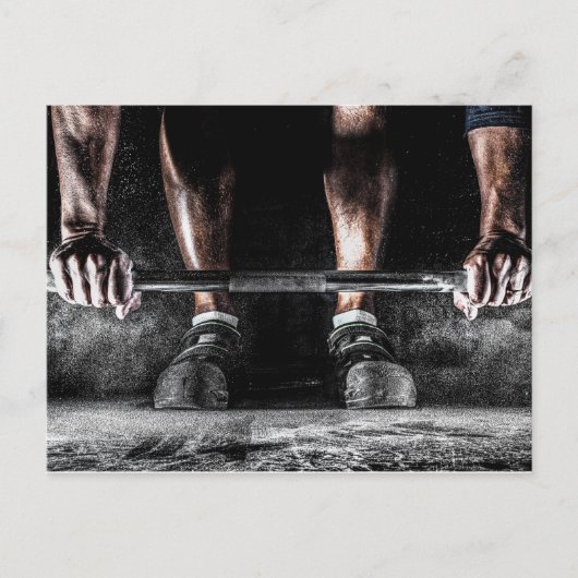 フィットネス重量挙げジムトレーニング ポストカード (正面)