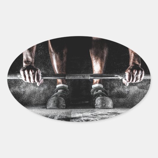 フィットネス重量挙げジムトレーニング 楕円形シール (正面)