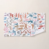 フィットネス関連シンボルの背景 ハンドタオル (ハンドタオル)