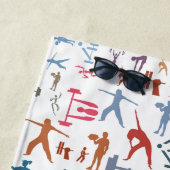 フィットネス関連シンボルの背景 ビーチタオル (インサイチュ)