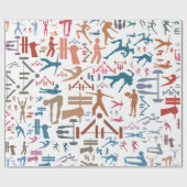 フィットネス関連シンボルの背景 ラッピングペーパー (フラット)