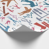 フィットネス関連シンボルの背景 ラッピングペーパー (角)