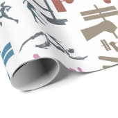 フィットネス関連シンボルの背景 ラッピングペーパー (ロールコーナー)