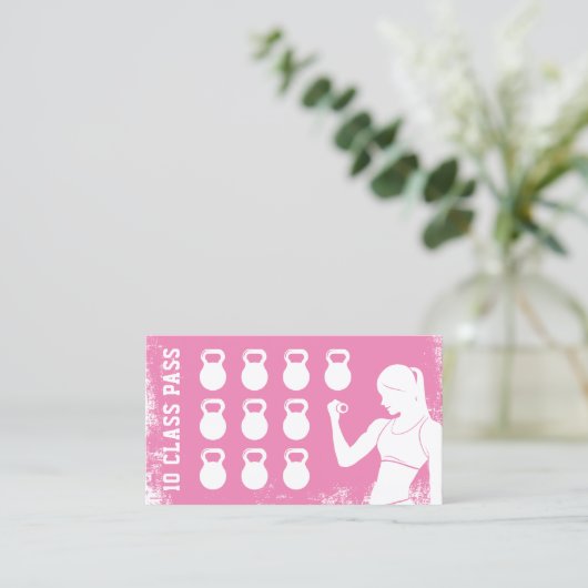 フィットネス10クラスパスガールピンクロイヤリティ ロイヤリティカード (スタンド正面)