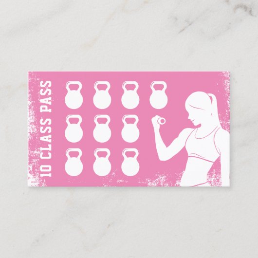 フィットネス10クラスパスガールピンクロイヤリティ ロイヤリティカード (正面)