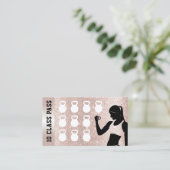 フィットネス10クラスパスガール赤面バラ金ゴールドグリッター ロイヤリティカード (スタンド正面)