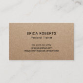 フィットネス10クラスパスクラフト素朴ロイヤリティ ロイヤリティカード (裏面)