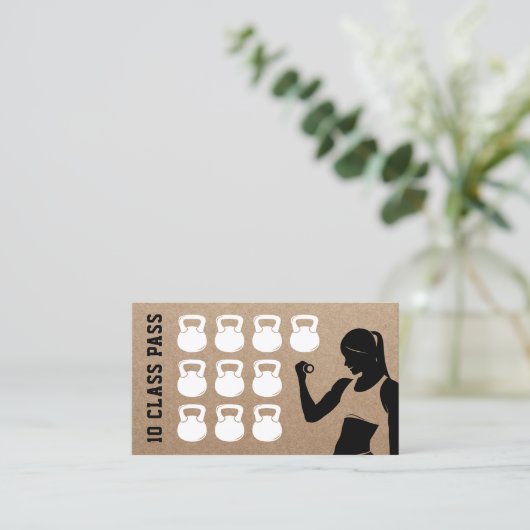 フィットネス10クラスパスクラフト素朴ロイヤリティ ロイヤリティカード (スタンド正面)