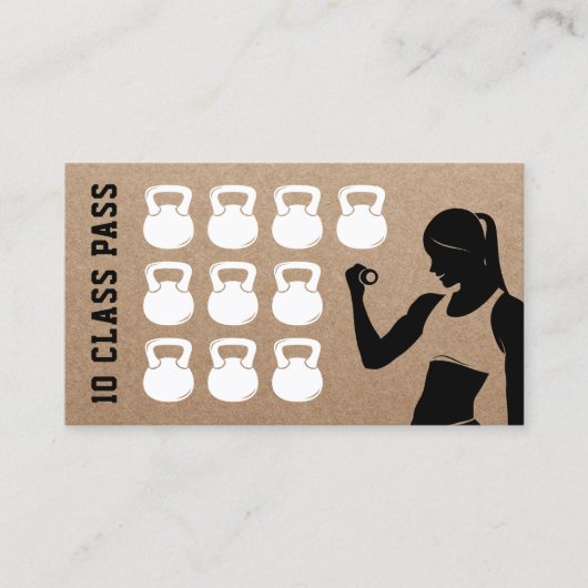 フィットネス10クラスパスクラフト素朴ロイヤリティ ロイヤリティカード (正面)