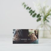 フィットネス・クラブのパーソナルトレーナーのボディービルダーのスポーツ 名刺 (スタンド正面)