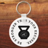 フィットネス・ケトルベルの写真を言い訳するより強い キーホルダー (正面)