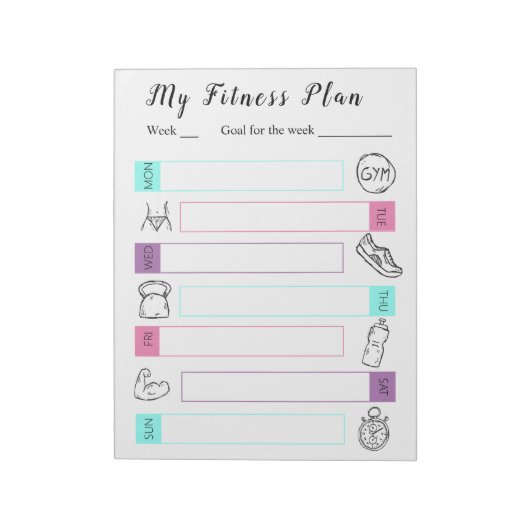 フィットネス、ジムトレーニングプランナー主催者の動機 ノートパッド (回転)