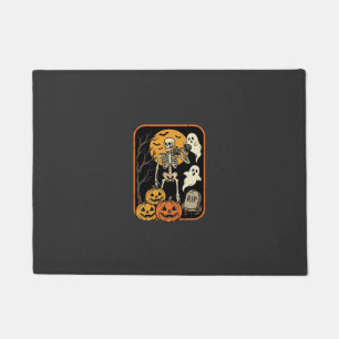フィットネス ハロウィン スケルトン ゴースト パンプキン ワークアウト D ドアマット