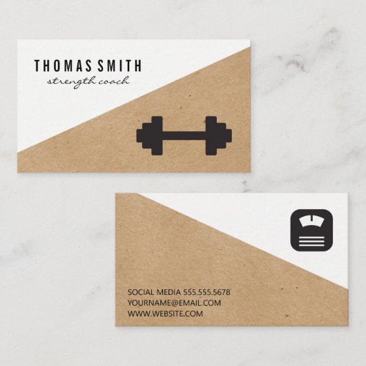 フィットネス | パーソナルトレーナーコーチ 名刺 (正面/裏面)