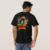フィットネス＆ピザ好きのためのキュートなワークアウト・ドッグTシャツ Tシャツ (裏面フル)