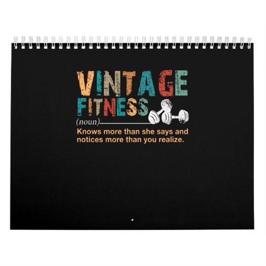 フィットネス·ラバー|ヴィンテージ·フィットネス定義引用文 カレンダー (カバー)