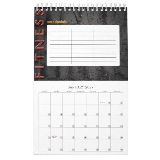 フィットネス-小さいカレンダー カレンダー (1月 2027)