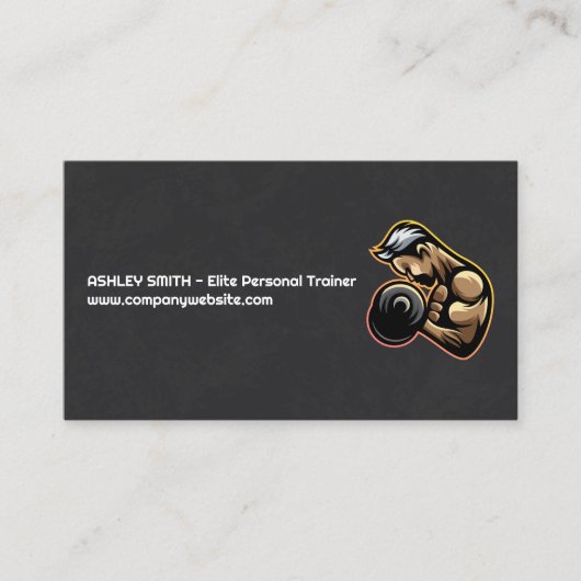 フィットネス | 男のカーリング重量 名刺 (正面)