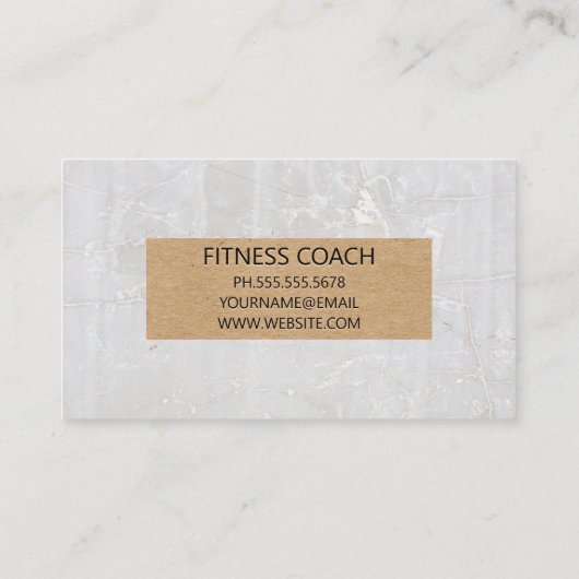 フィットネス |白大理石 名刺 (裏面)