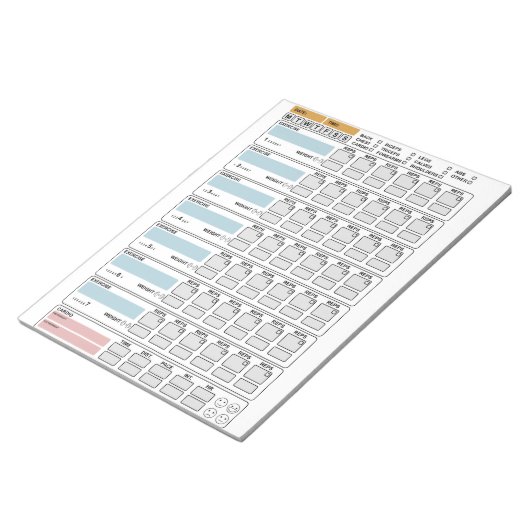 フィットネス：自分で行う；やる気を起こさせるプランナー ノートパッド (アングル)