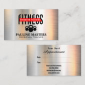 フィットネス |金属ブラシアポイントメントカード 予約カード (正面/裏面)