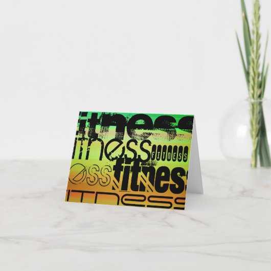 フィットネス; 鮮やかな緑、オレンジ、及び黄色 カード (正面)