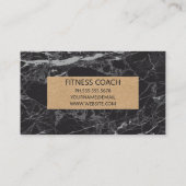 フィットネス |黒い大理石 |ブラウン紙 名刺 (裏面)