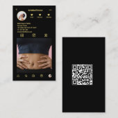フィットネスInstagramフォトグリッドQRコード名刺 名刺 (正面/裏面)