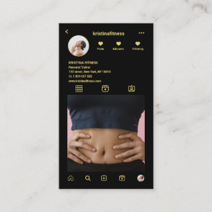 フィットネスInstagramフォトグリッドQRコード名刺 名刺