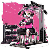 フィット子猫Gurl、ピンク、 Tシャツ