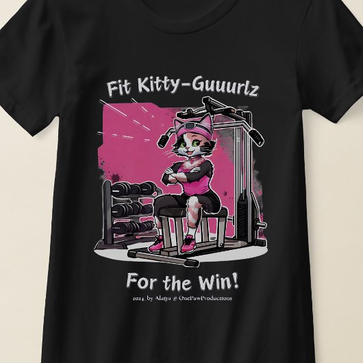 フィット子猫Gurl、ピンク、 Tシャツ