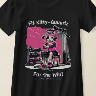 フィット子猫Gurl、ピンク、 Tシャツ