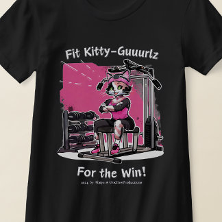 フィット子猫Gurl、ピンク、 Tシャツ